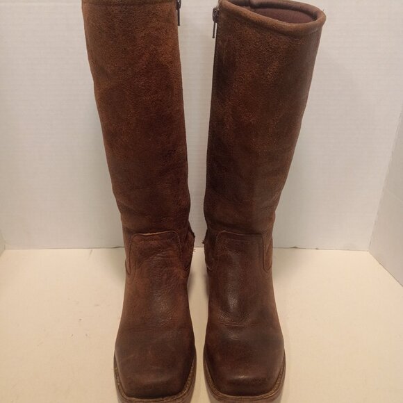 DURANGO "Charlotte" Women's Sz 9US/41EU Brown Aged Leather Inside Zip Tall Boots - Picture 3 of 12